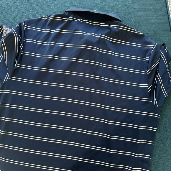 Harley Davidson Golf Polo Navy Blue and White Striped - Embroidered Logo - Picture 7 of 7